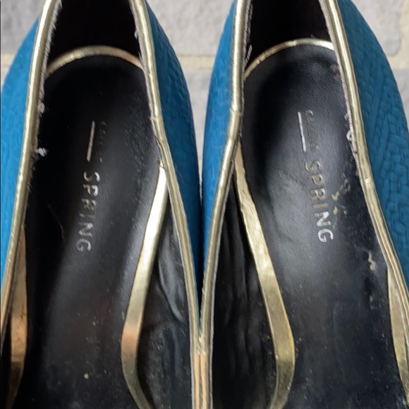 SPRING Teal and gold pinup heels - Picture 11 of 15